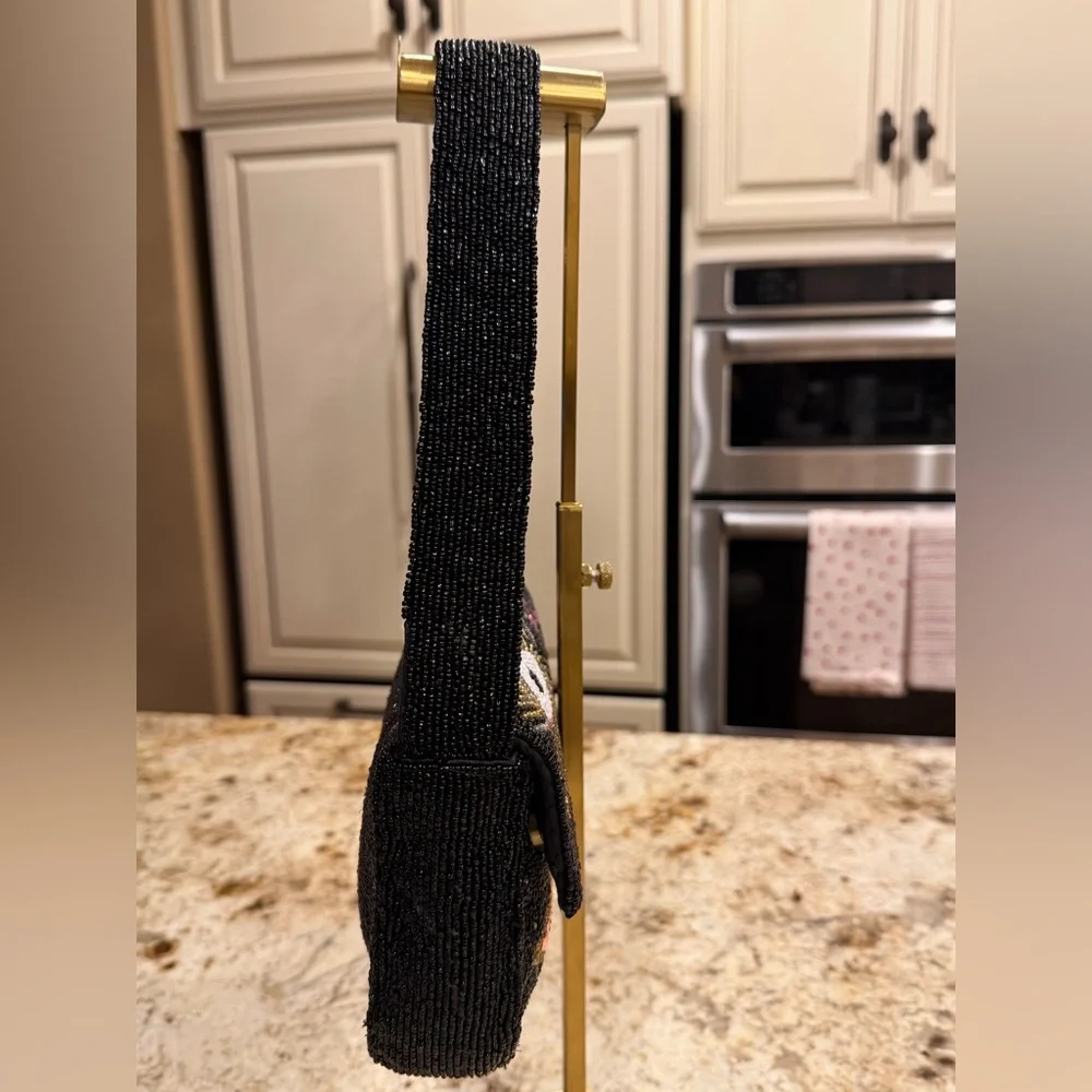 America & Beyond Cosmic Black Beaded shoulder Bag - Picture 4 of 9
